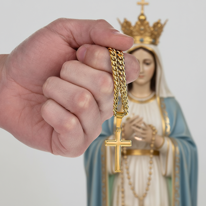 Friend Blessings On Your Confirmation Personalized Cross Necklace with Saint Ambrose Quote