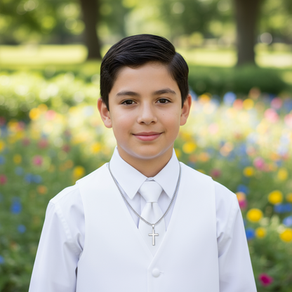 Friend Blessings On Your Confirmation Personalized Cross Necklace with Saint Ambrose Quote