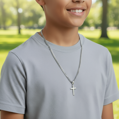 Friend Blessings On Your Confirmation Personalized Cross Necklace with Saint Ambrose Quote