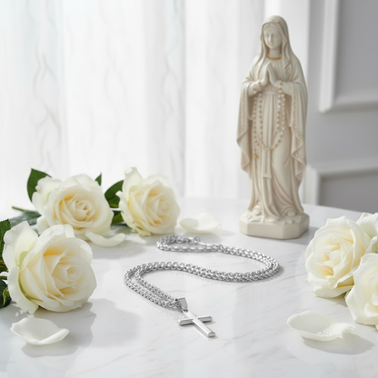 Friend Blessings On Your Confirmation Personalized Cross Necklace with Saint Ambrose Quote