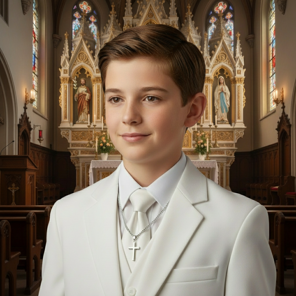 My Dear Son First Holy Communion Personalized Cross Necklace