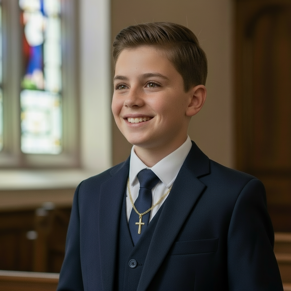 My Dear Son First Holy Communion Personalized Cross Necklace