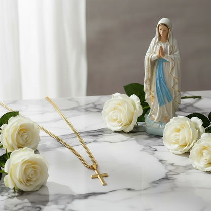 Friend Blessings On Your Confirmation Personalized Cross Necklace with Saint Ambrose Quote