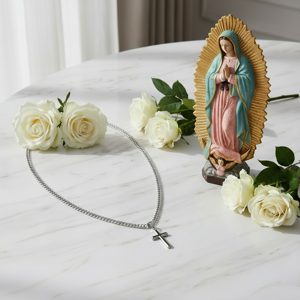 Friend Blessings On Your Confirmation Personalized Cross Necklace with Saint Ambrose Quote