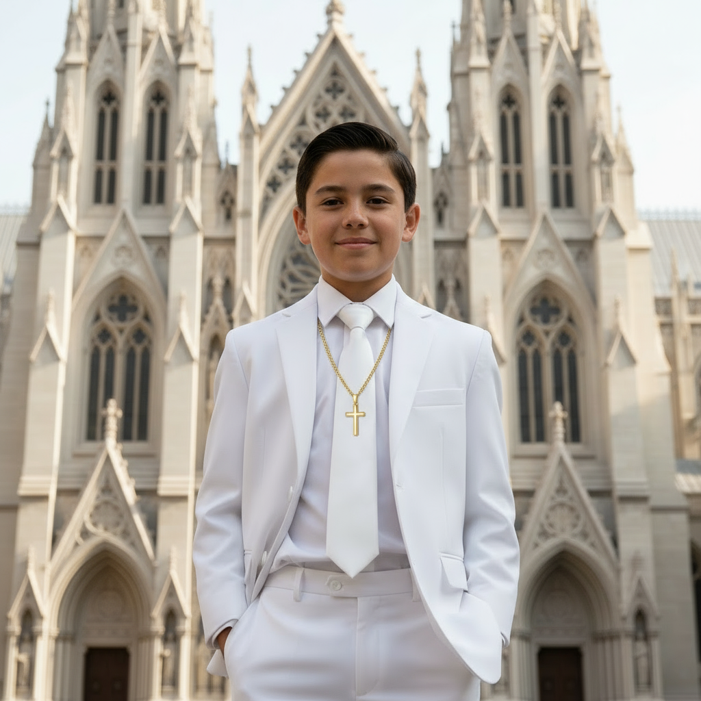 Friend Blessings On Your Confirmation Personalized Cross Necklace with Saint Ambrose Quote