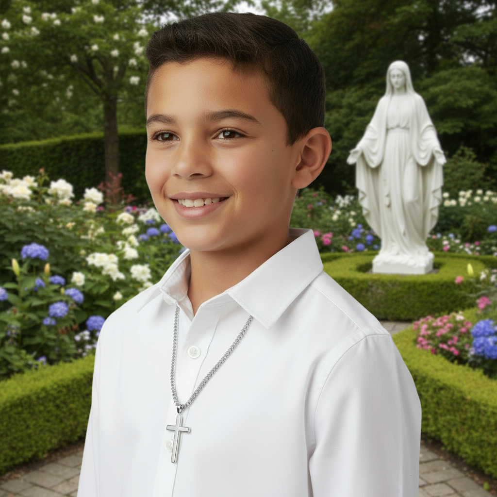 My Dear Son First Holy Communion Personalized Cross Necklace