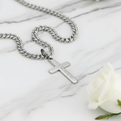 Friend Blessings On Your Confirmation Personalized Cross Necklace with Saint Ambrose Quote