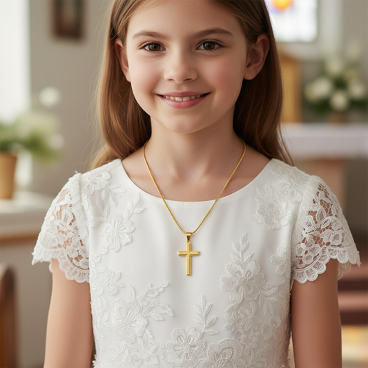Sister First Holy Communion Personalized Cross Necklace