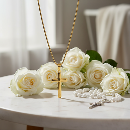 Blessings First Holy Communion Personalized Cross Necklace