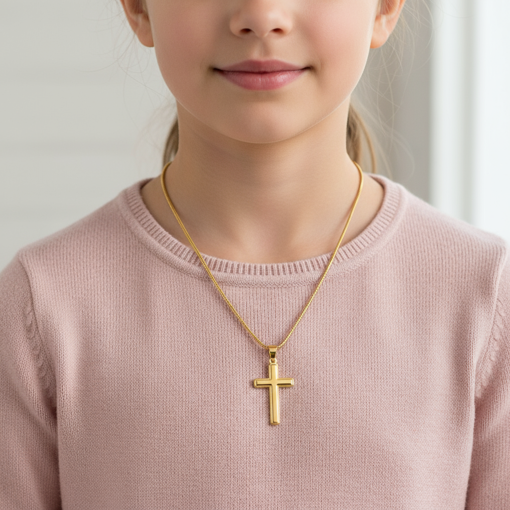 Goddaughter On Your Baptism Personalized Cross Necklace