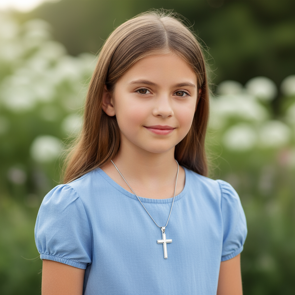 Goddaughter On Your Baptism Personalized Cross Necklace