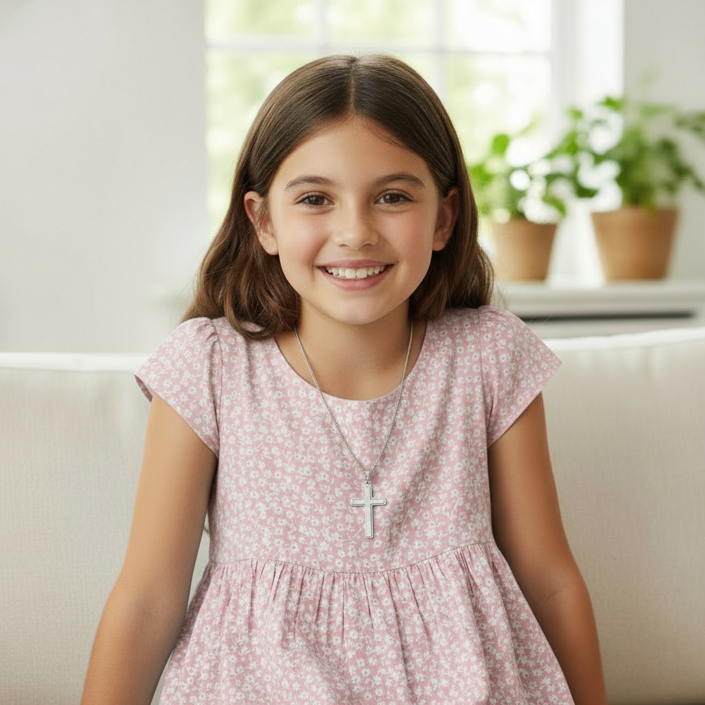 Goddaughter On Your Baptism Personalized Cross Necklace