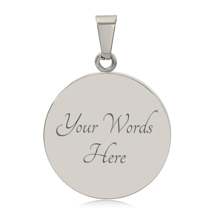 Our Lady of Good Counsel Round Necklace with Personalized Engraving