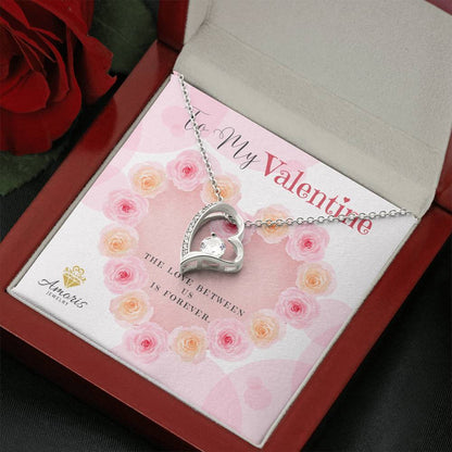 To My Valentine Heart Necklace with Message Card