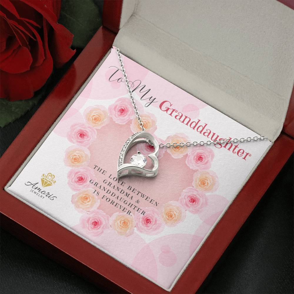 To My Granddaughter "The Love Between Grandma and Granddaughter Is Forever" Necklace