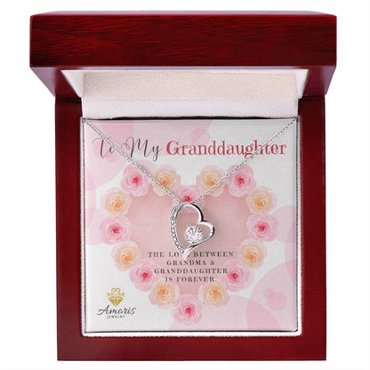 To My Granddaughter "The Love Between Grandma and Granddaughter Is Forever" Necklace