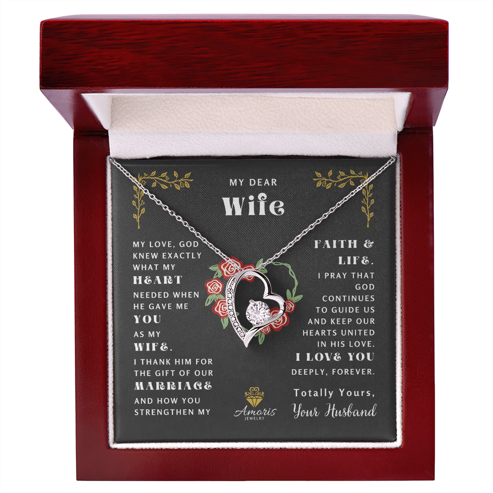 My Dear Wife "What My Heart Needed" Heart Necklace