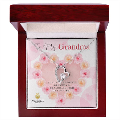 To My Grandma "The Love Between Grandma and Granddaughter Is Forever" Necklace
