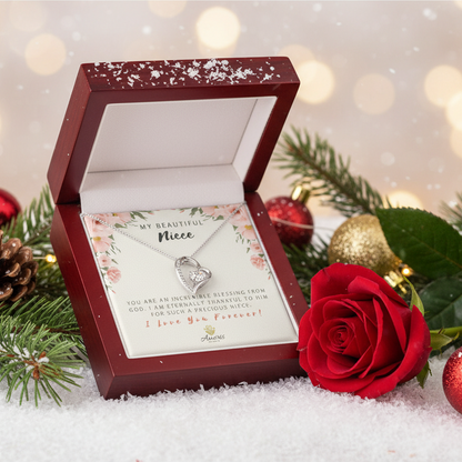 My Beautiful Niece "I Love You Forever" Heart Necklace