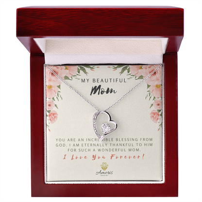 My Beautiful Mom Forever Love Necklace with Message Card