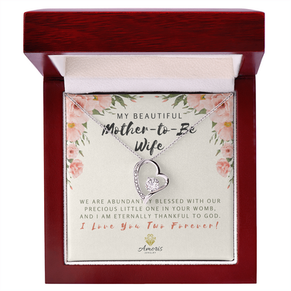 My Beautiful Mother-to-Be Wife Forever Love Necklace with Message Card
