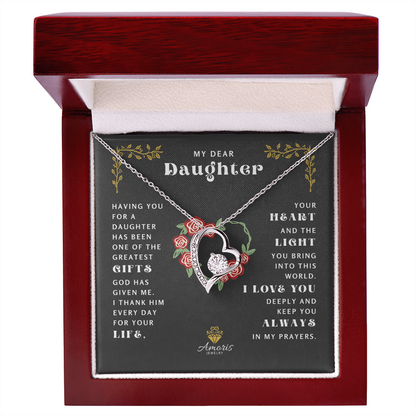 My Dear Daughter "I Love You" Heart Necklace
