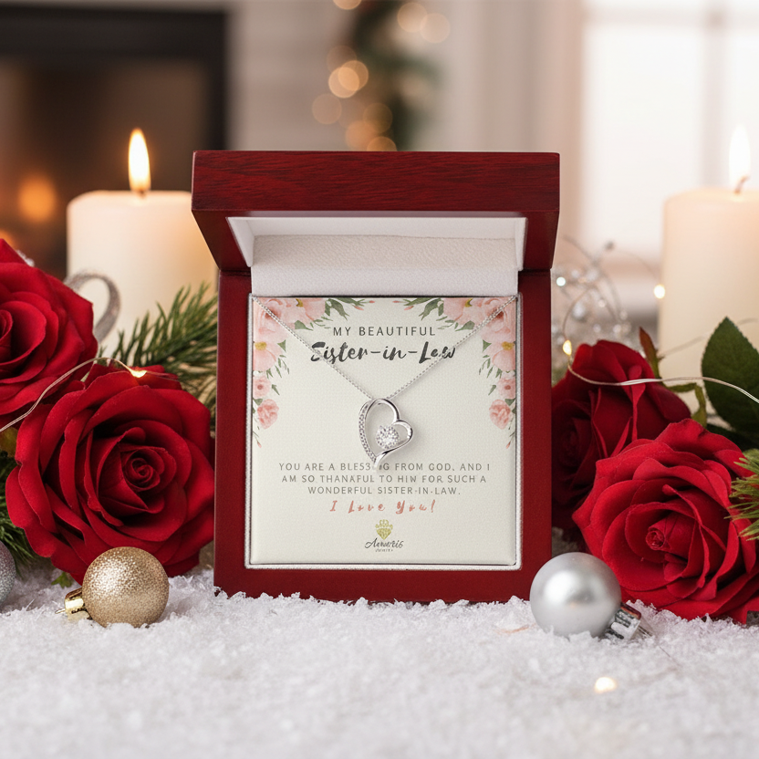 My Beautiful Sister-in-Law "I Love You" Heart Necklace