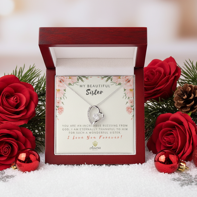 My Beautiful Sister "I Love You Forever" Heart Necklace
