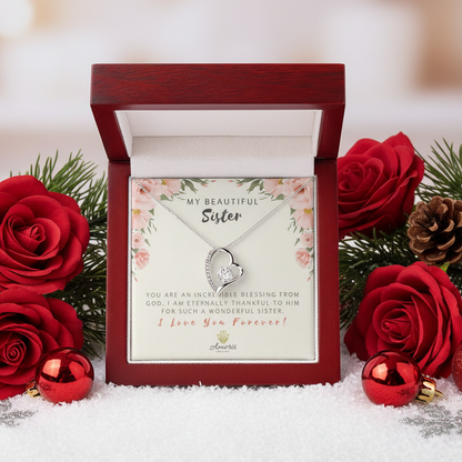 My Beautiful Sister "I Love You Forever" Heart Necklace