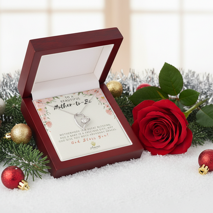 Collier « À une belle future maman » avec message d'amour éternel