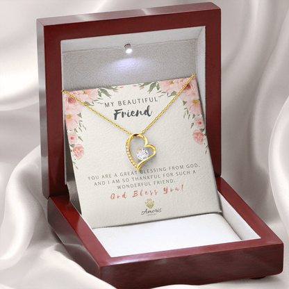My Beautiful Friend Forever Love Necklace with Message Card