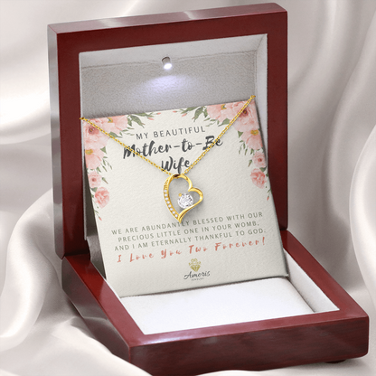 My Beautiful Mother-to-Be Wife Forever Love Necklace with Message Card