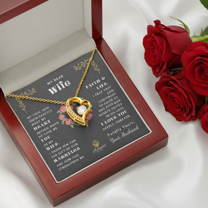 My Dear Wife "What My Heart Needed" Heart Necklace