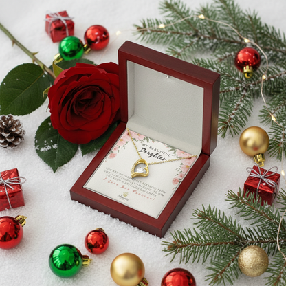 Collar "Mi hermosa hija, amor eterno" con tarjeta con mensaje