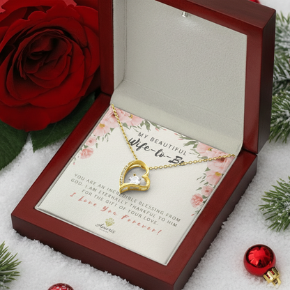 My Beautiful Wife-to-Be Forever Love Necklace with Message Card