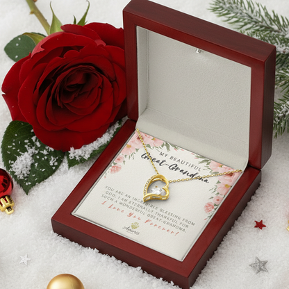 My Beautiful Great-Grandma "I Love You Forever" Heart Necklace