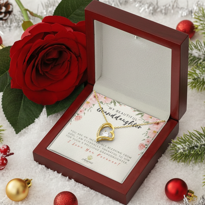 My Beautiful Granddaughter "I Love You Forever" Heart Necklace