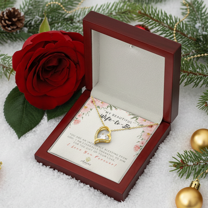 My Beautiful Wife-to-Be Forever Love Necklace with Message Card