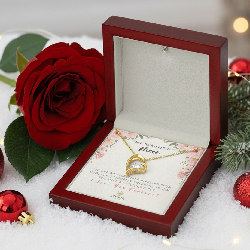 My Beautiful Niece "I Love You Forever" Heart Necklace