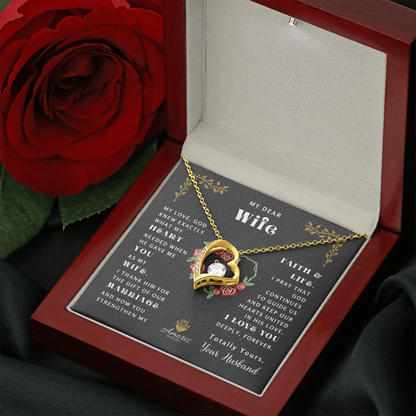 My Dear Wife "What My Heart Needed" Heart Necklace