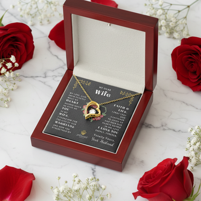 My Dear Wife "What My Heart Needed" Heart Necklace