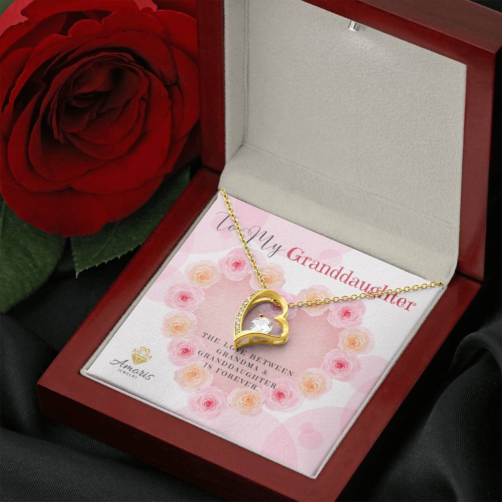 To My Granddaughter "The Love Between Grandma and Granddaughter Is Forever" Necklace