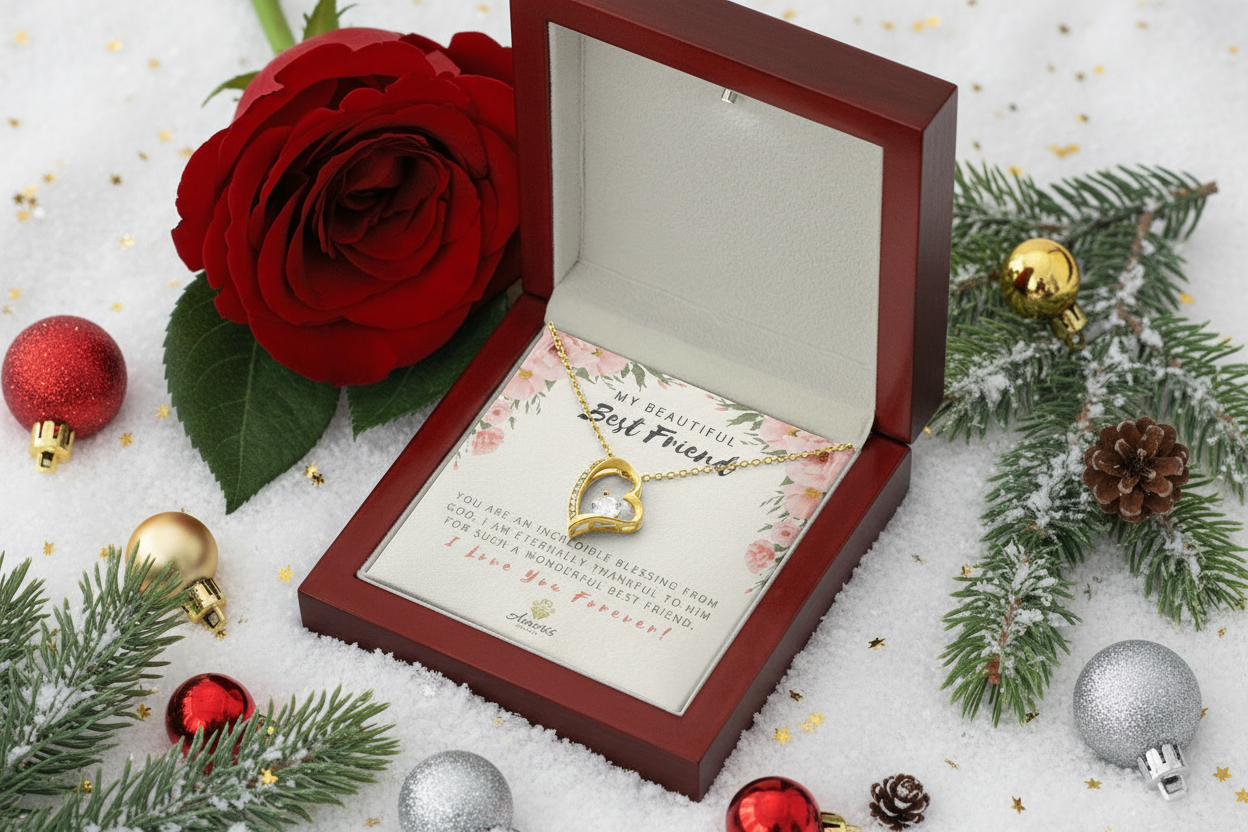 My Beautiful Best Friend "I Love You Forever" Heart Necklace