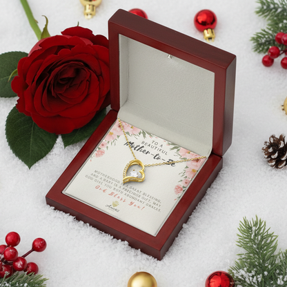 Collier « À une belle future maman » avec message d'amour éternel