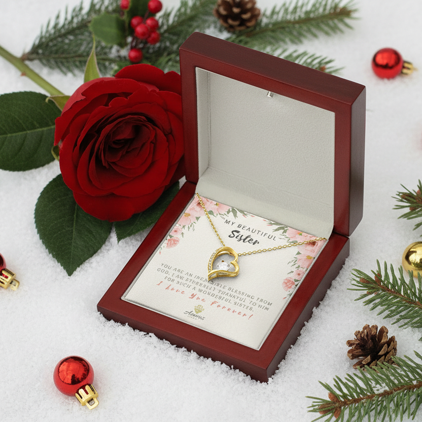 My Beautiful Sister "I Love You Forever" Heart Necklace