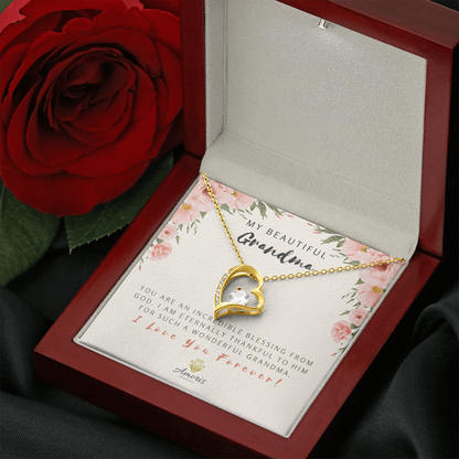 My Beautiful Grandma Forever Love Necklace with Message Card