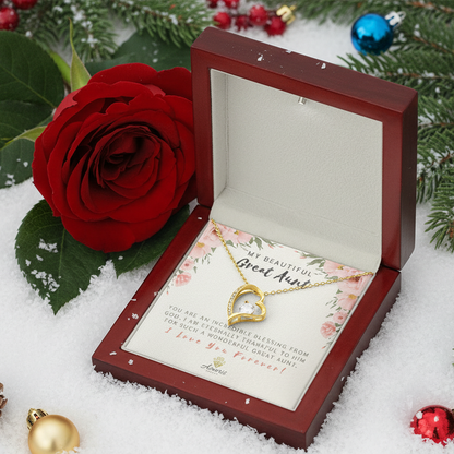 Collar "Mi hermosa tía abuela, amor eterno" con tarjeta con mensaje