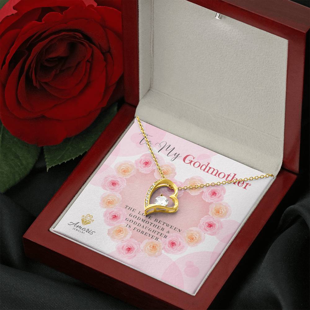 To My Godmother "The Love Between Godmother and Goddaughter Is Forever" Necklace