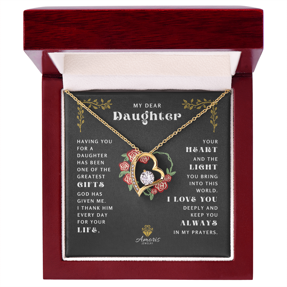 My Dear Daughter "I Love You" Heart Necklace