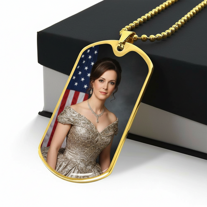 Photo Dog Tag Necklace with Personalized Engraving